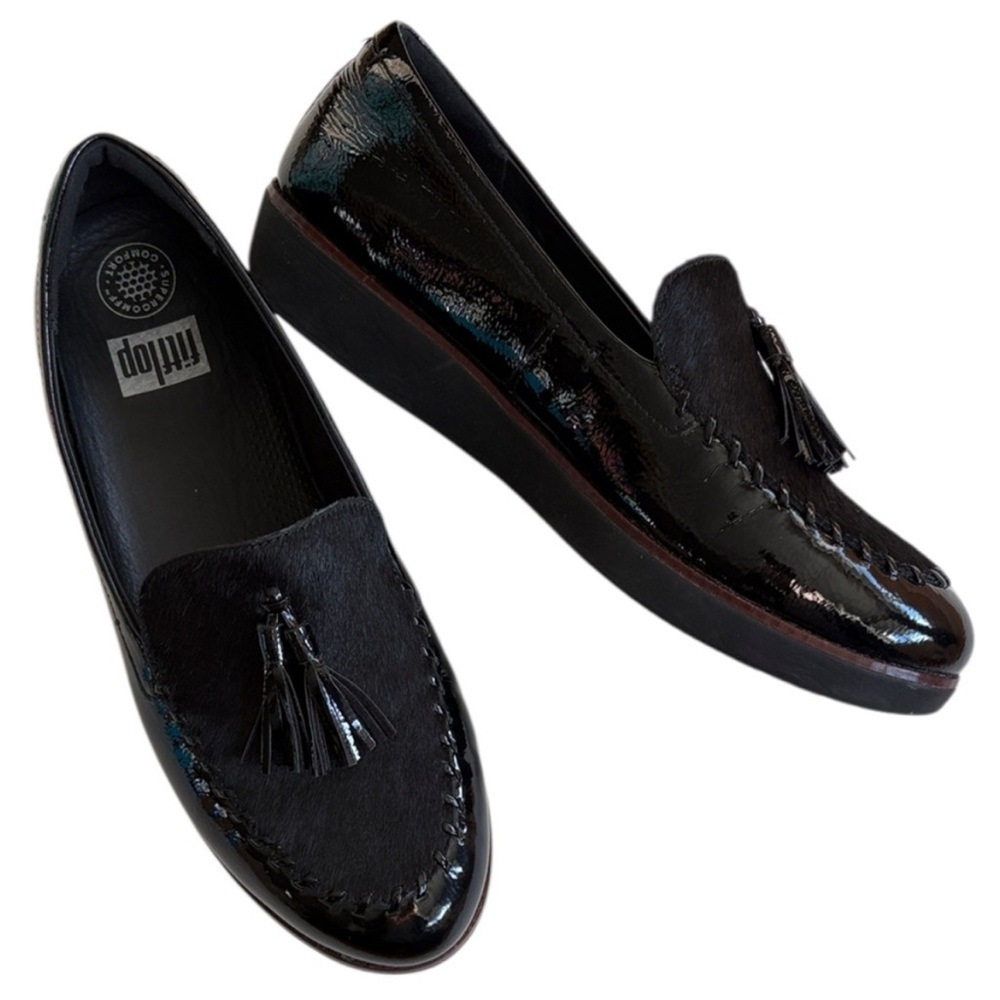 EUC FitFlop Petrina Tassel Loafers Black Size 11